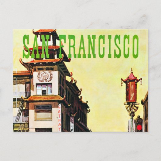 Vintage Chinatown San Francisco Travel Briefkaart (Voorkant)