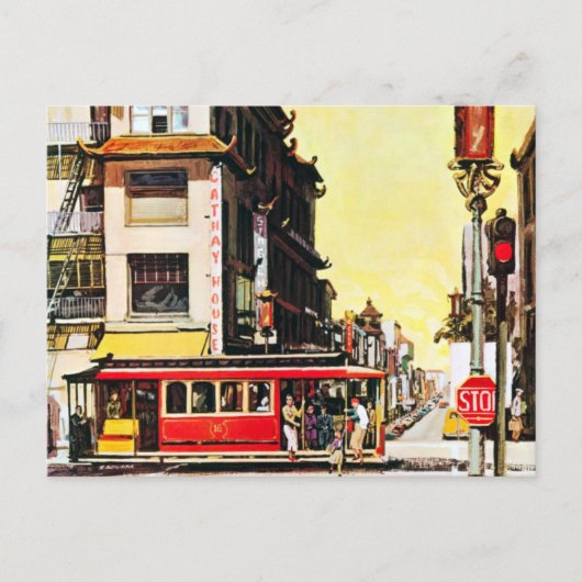 Vintage Chinatown San Francisco Travel Briefkaart (Voorkant)