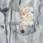 Vintage Chinees bloempatroon met kolibrie Button (Insitu)