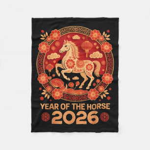 Vintage Chinees Nieuwjaar 2026 - Jaar Van Het Paar Fleece Deken