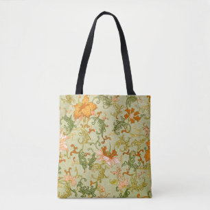 Vintage Chinees ornament Jones Bloemen Tote Bag