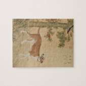 Vintage Chinese Windhond Hond & Vogel Kunst Legpuzzel (Horizontaal)
