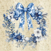 Vintage Chinoiserie Blue White Holiiday  Damask Cadeaupapier
