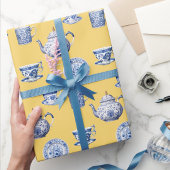 Vintage Chinoiserie Dishes Antique Damask Cadeaupapier