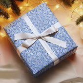 Vintage Chinoiserie Holiday Blue White Snowflakes Tissuepapier