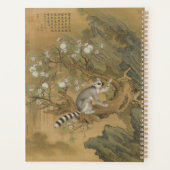 Vintage Chinoiserie Lemur & Perzikbloesem Planner (Achterkant)