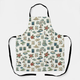 Vintage Chinoiserie Mahjong-tegel Schort