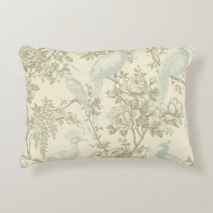Vintage Chinoiserie Pauw Vogelhuisje Bloempatroon Accent Kussen