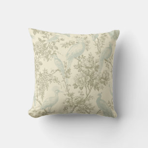 Vintage Chinoiserie Pauw Vogelhuisje Bloempatroon Kussen