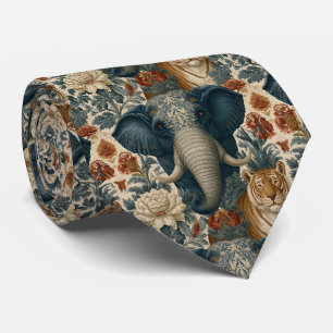 Vintage Chintz Indische Olifant Bengaalse Tijger Stropdas