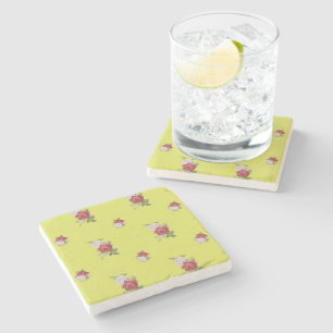 Vintage Chintz Roos Floral Stenen Onderzetter