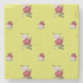 Vintage Chintz Roos Floral Stenen Onderzetter (Voorkant)