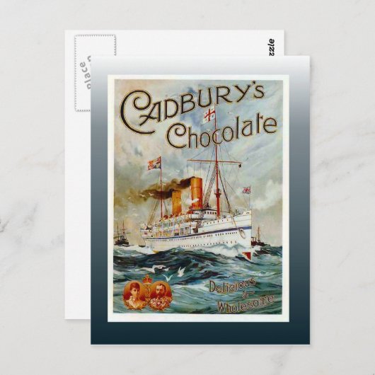 Vintage chocolade-poster, Cadbury's chocolade Briefkaart (Voorkant / Achterkant)
