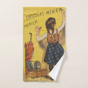 Vintage Chocolat Menier Frans Poster Bouisset Kuns Bad Handdoek