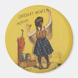 Vintage Chocolat Menier Frans Poster Bouisset Kuns Magneet