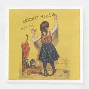 Vintage Chocolat Menier Frans Poster Bouisset Kuns Servet