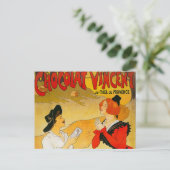 Vintage Chocolat Vincent Ad Briefkaart (Staand voorkant)
