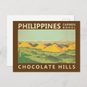 Vintage Chocolate Hills Filipijnen Briefkaart (Voorkant / Achterkant)