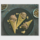 Vintage chocolate ice cream cones cadeaupapier (Vlak)