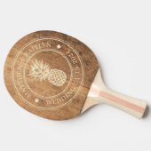 Vintage Chopping Block Pineapple Wedding  Names Tafeltennisbatje (Zijkant)