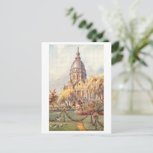 Vintage Christ Church Mainz Germany Briefkaart (Staand voorkant)