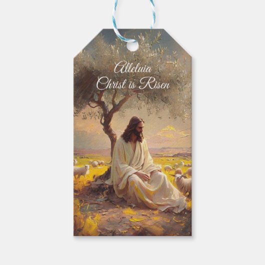 Vintage Christ is Risen Easter Christian Religious Cadeaulabel (Voorkant)