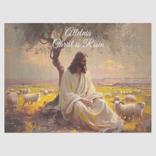 Vintage Christ is Risen Easter Christian Religious Tissuepapier (Voorkant)