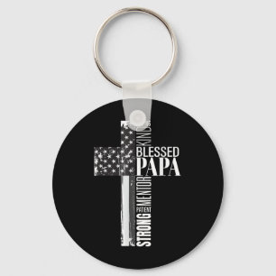 Vintage christelijke gezegende papa Amerikaanse vl Sleutelhanger