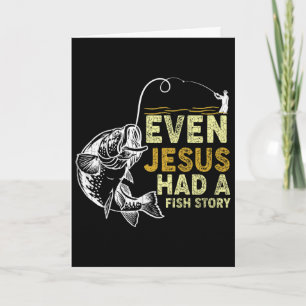 Vintage Christelijke Vader Vissen Zelfs Jezus Had  Kaart