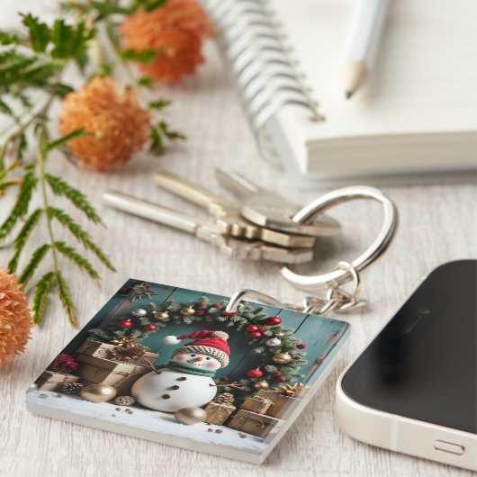 Vintage Christmas - Acrylic Keychain (Voorkant Rechts)