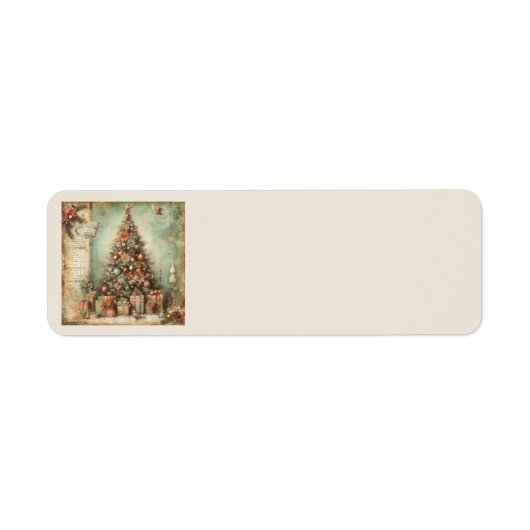 Vintage Christmas Address Labels (Voorkant)