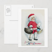 Vintage Christmas Afbeelding Briefkaart (Voorkant / Achterkant)