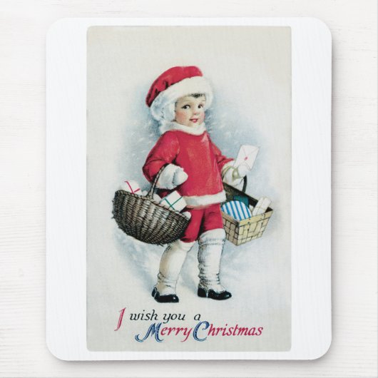 Vintage Christmas Afbeelding Mousepad Muismat (Voorkant)
