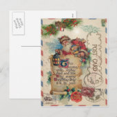 Vintage Christmas Airmail Briefkaart Santa Claus (Voorkant / Achterkant)