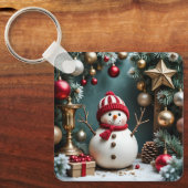 Vintage Christmas - Aluminum Keychain (Voorkant)