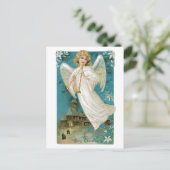 Vintage Christmas Angel Afbeelding Feestdagenkaart (Staand voorkant)