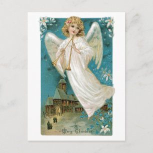 Vintage Christmas Angel Afbeelding Feestdagenkaart
