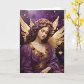 Vintage Christmas Angel Art Custom Kaart (Gele Bloem)