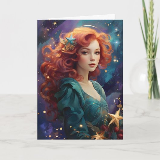 Vintage Christmas Angel Custom Bericht Kaart (Voorkant)