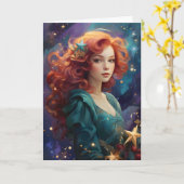 Vintage Christmas Angel Custom Bericht Kaart (Gele Bloem)