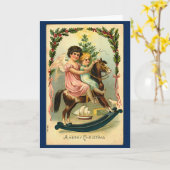 Vintage Christmas Angel Custom Bericht Kaart (Gele Bloem)