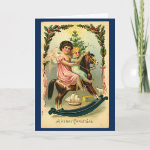 Vintage Christmas Angel Custom Bericht Kaart