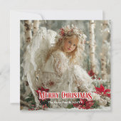 Vintage Christmas angel digital classic greeting Feestdagenkaart (Voorkant)