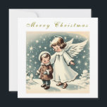 Vintage Christmas Angel en Kind Flat Kaart<br><div class="desc">Vintage Christmas Angel en Kind Flat Kaart.</div>