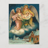 Vintage Christmas Angel Geboorte Feestdagenkaart (Voorkant)