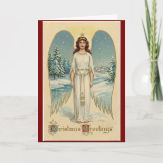 Vintage Christmas Angel Greeting Card Kaart