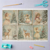 Vintage Christmas Angel, Herten Tissuepapier (Craft)