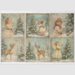 Vintage Christmas Angel, Herten Tissuepapier<br><div class="desc">Een zoete variëteit aan  engeltjes,  herten en een klein meisje. Ik heb nog een set vergelijkbaar,  maar met de vintage kerst konijntjes. Geniet ervan!</div>