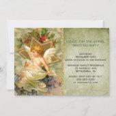 Vintage Christmas Angel Holiday Party Uitnodiging (Voorkant)