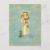 Vintage Christmas Angel Joy! Feestdagenkaart (Voorkant)
